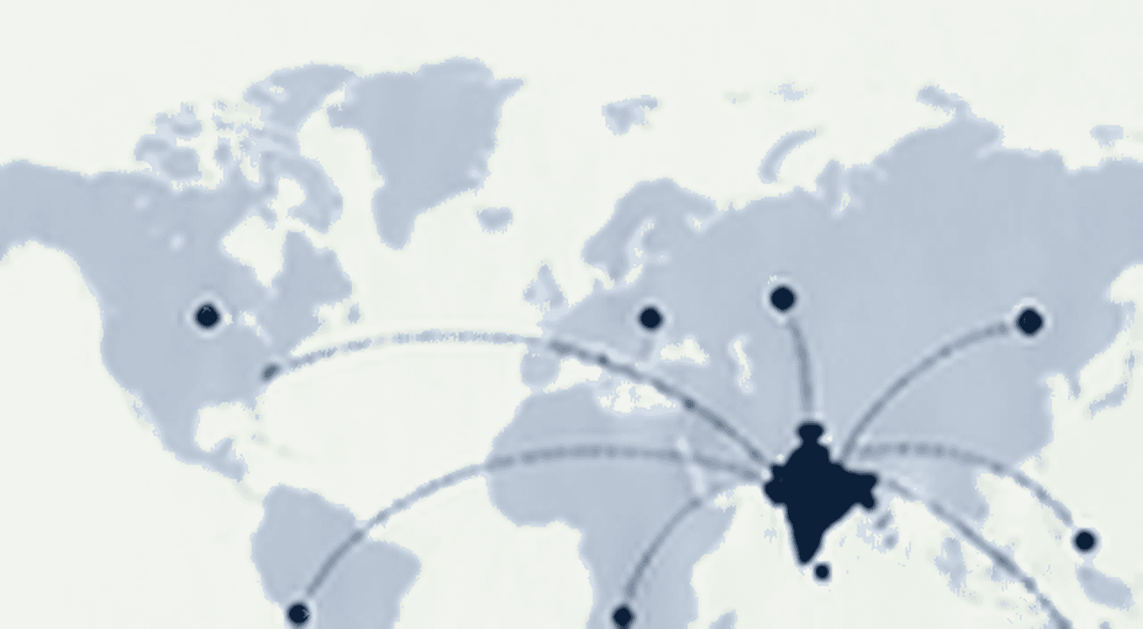 Map of trade routes from India to global markets